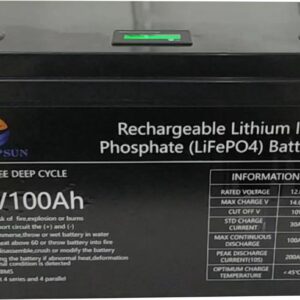 12V 12.8V 100Ah Lithium (LiFePO4) - LVTOPSUN